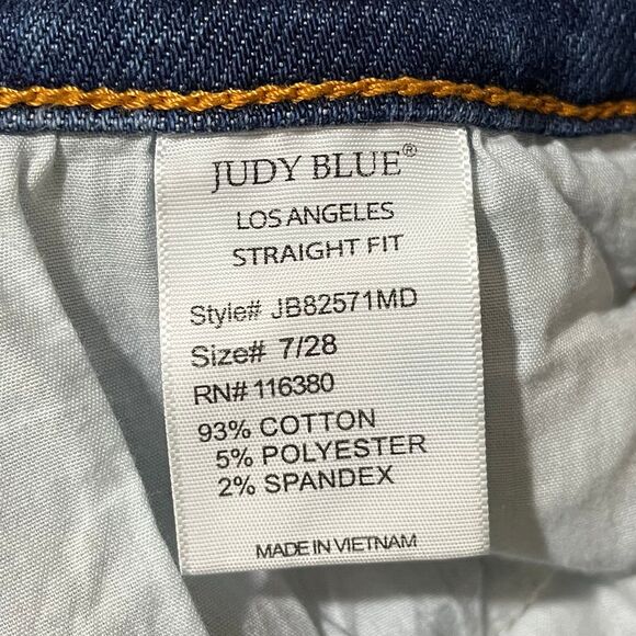 Judy Blue Front Seam Cuffed Straight Leg Jeans High Waist size 28 - Picture 9 of 9